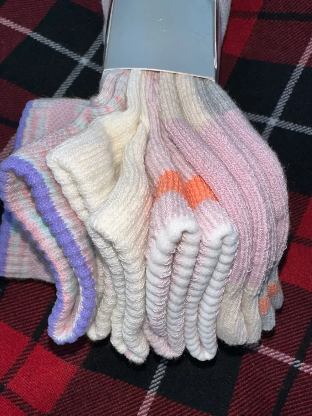 BROOKSTONE PINK LAVENDER GRAY IVORY TAN ORANGE COTTON BLEND QUARTER SPORT SOCKS
